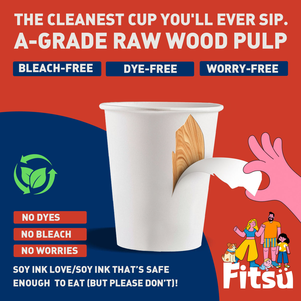 Fitsu white Paper Coffee&Water Cups