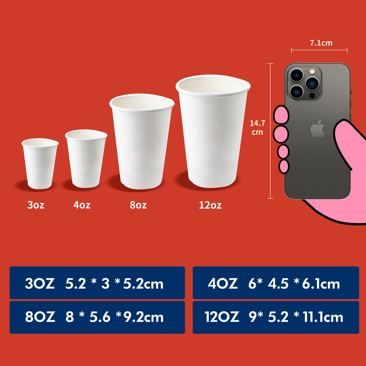 Fitsu white Paper Coffee&Water Cups