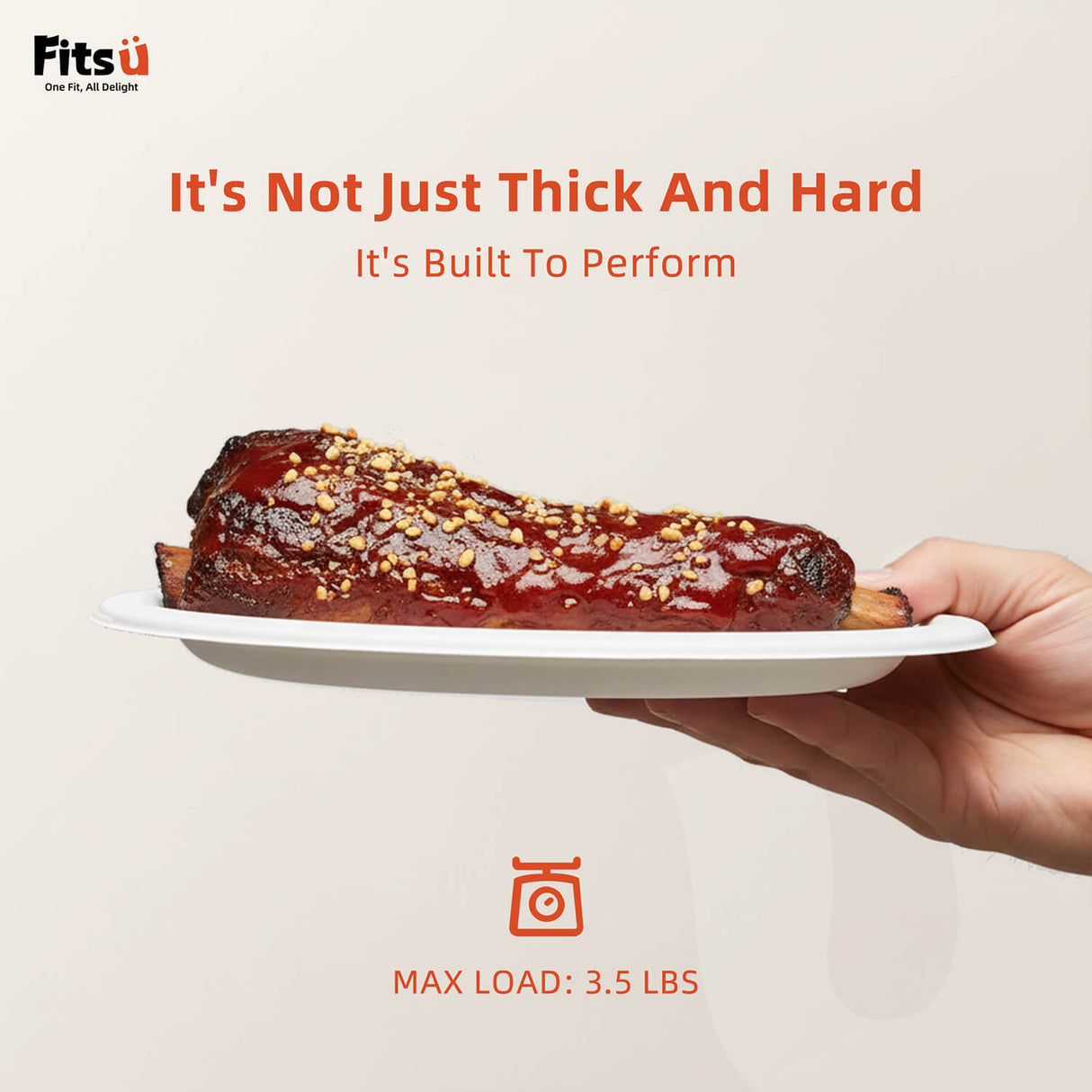 Fitsu 9-Inch Disposable Sugarcane Plates – Compostable, PFAS-Free, Heavy-Duty & Grease-Proof