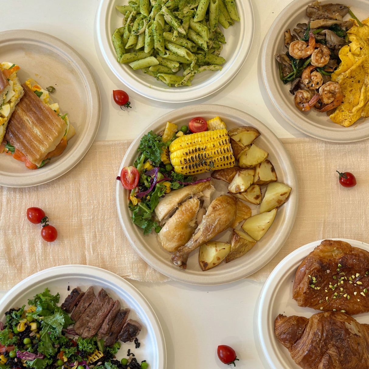 Fitsu Compostable Paper Plates 9 Inch Bulk Plates